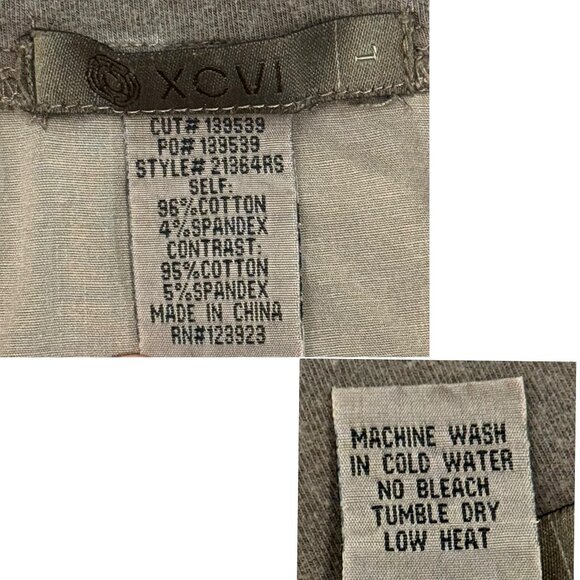 XCVI Midi Gray Beige Cargo Ruched Cotton Skirt Women’s Large - Picture 3 of 7